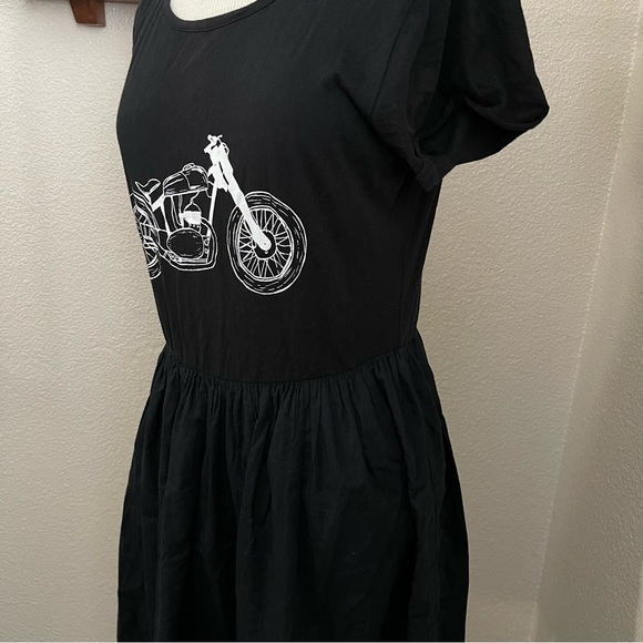 ✨FC Jeans Black Short Sleeved Motorbike Dress - Picture 4 of 7